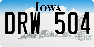 IA license plate DRW504