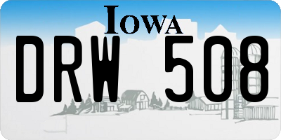 IA license plate DRW508