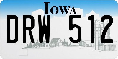 IA license plate DRW512