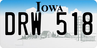 IA license plate DRW518