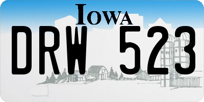 IA license plate DRW523