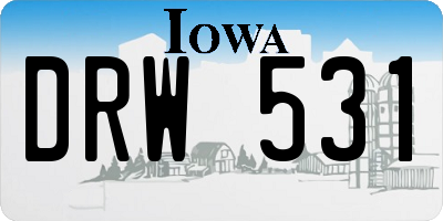 IA license plate DRW531
