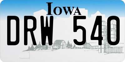 IA license plate DRW540