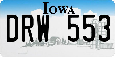 IA license plate DRW553