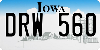 IA license plate DRW560