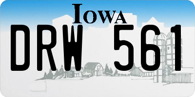 IA license plate DRW561