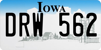 IA license plate DRW562