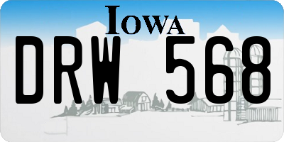 IA license plate DRW568