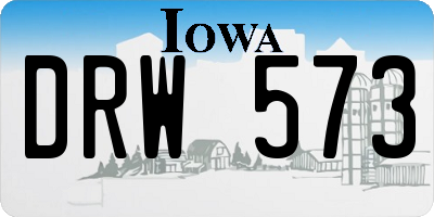 IA license plate DRW573