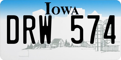 IA license plate DRW574