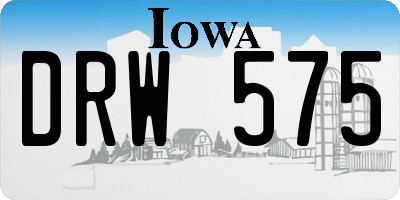 IA license plate DRW575