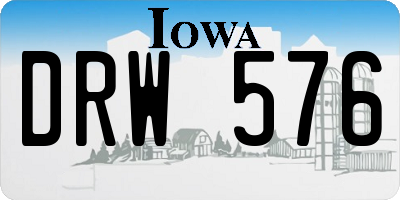IA license plate DRW576