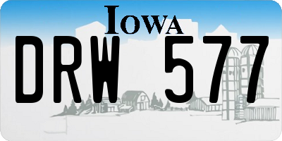 IA license plate DRW577