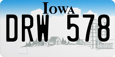 IA license plate DRW578