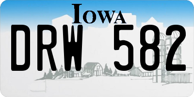 IA license plate DRW582