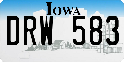 IA license plate DRW583