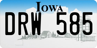 IA license plate DRW585