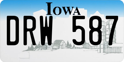 IA license plate DRW587