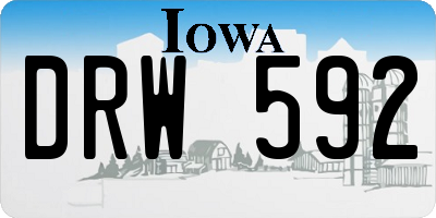 IA license plate DRW592