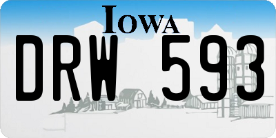 IA license plate DRW593