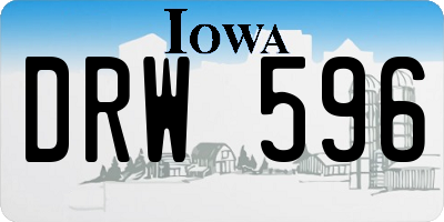 IA license plate DRW596