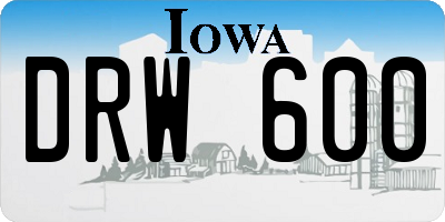 IA license plate DRW600