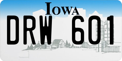 IA license plate DRW601