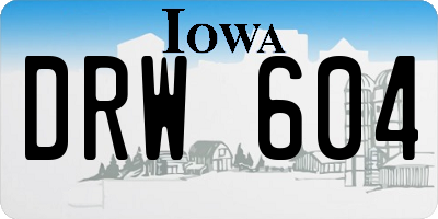 IA license plate DRW604