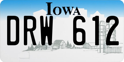 IA license plate DRW612