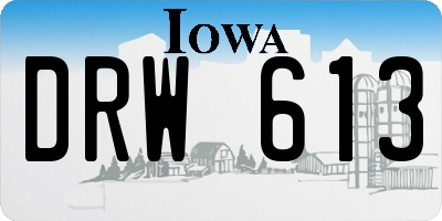 IA license plate DRW613