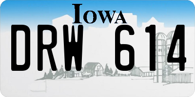 IA license plate DRW614