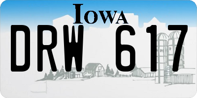 IA license plate DRW617