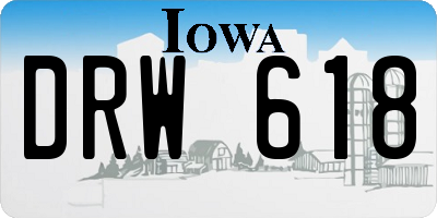 IA license plate DRW618