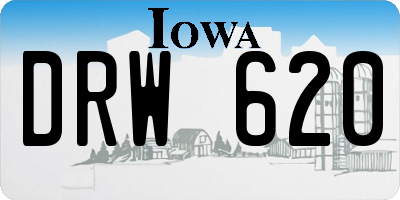 IA license plate DRW620