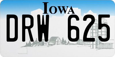 IA license plate DRW625