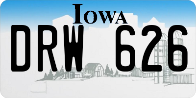 IA license plate DRW626