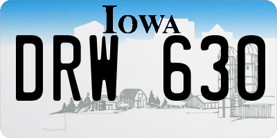 IA license plate DRW630
