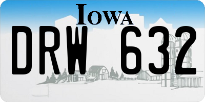 IA license plate DRW632