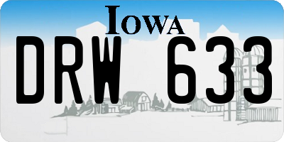 IA license plate DRW633