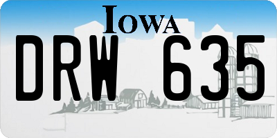 IA license plate DRW635