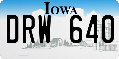 IA license plate DRW640