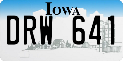 IA license plate DRW641