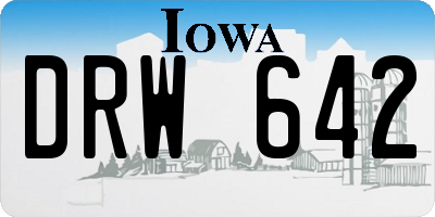 IA license plate DRW642