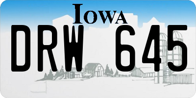 IA license plate DRW645