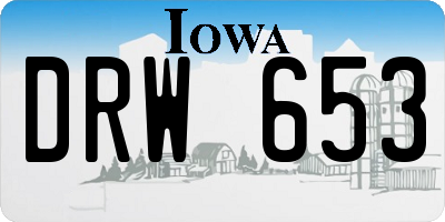 IA license plate DRW653