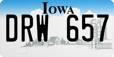IA license plate DRW657