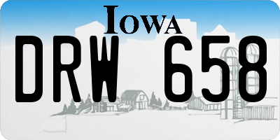 IA license plate DRW658