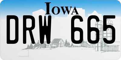 IA license plate DRW665