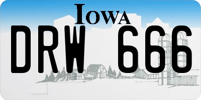 IA license plate DRW666