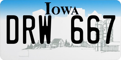 IA license plate DRW667